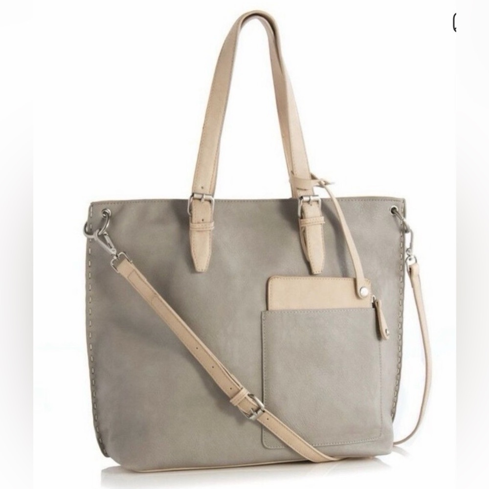 Shiraleah Gray and Light Pink Tote Bag